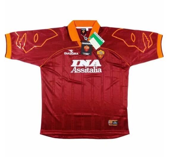 1999-2000 Roma Retro Home Kit Soccer Jersey